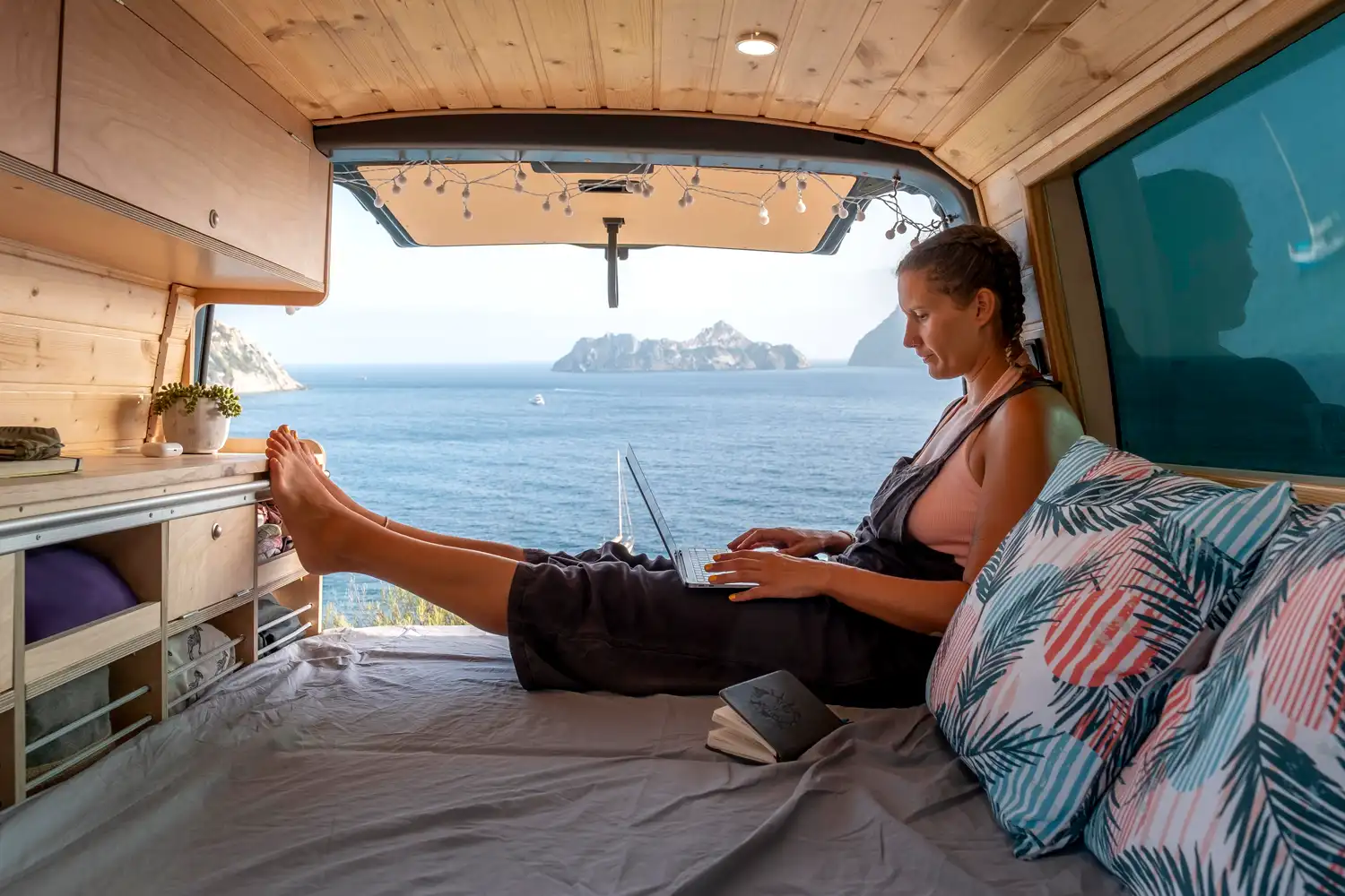 Traveler using VPN to access home apps remotely while abroad