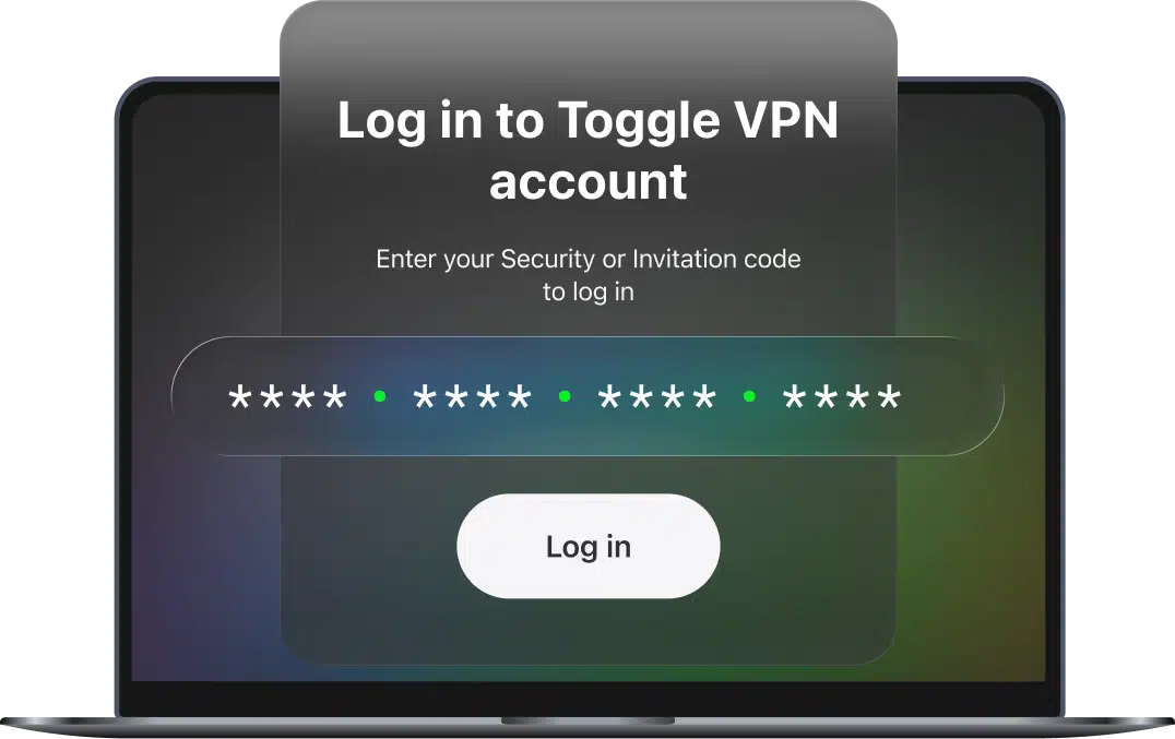 log in to Toggle vpn account