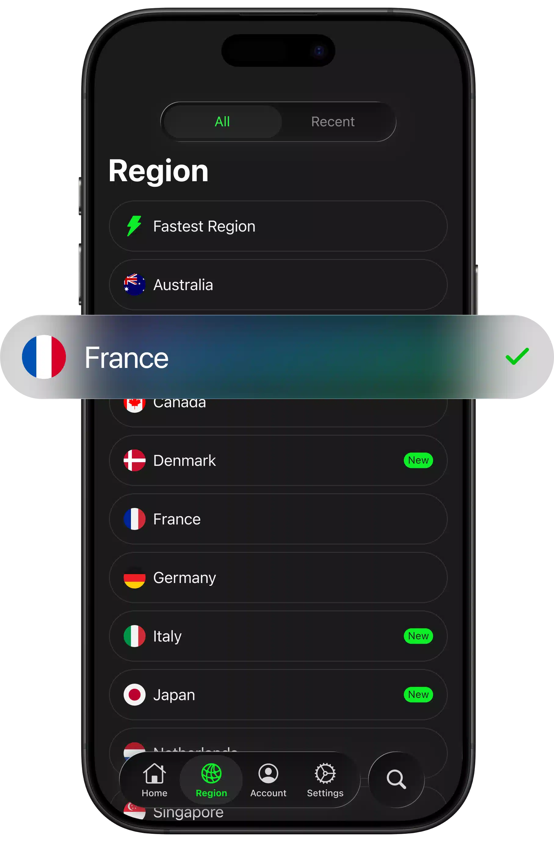connect to the fastest server